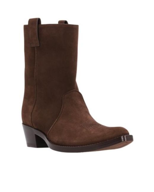 Khaite Brown Clive Pointed-Toe Ankle Boots
