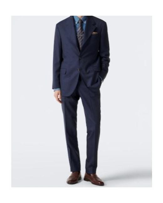 Brunello Cucinelli Blue Virgin Wool Suit for men
