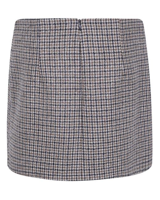P.A.R.O.S.H. Gray Houndstooth Mini Skirt