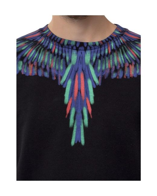 Marcelo Burlon Blue Wings Print Sweatshirt for men