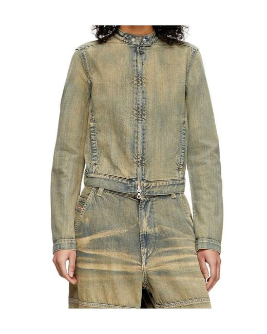 DIESEL Green De-Mornin Zip-Up Jacket