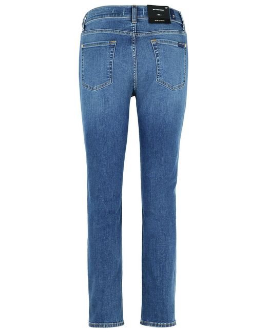 7 For All Mankind Blue Relaxed Skinny Jeans