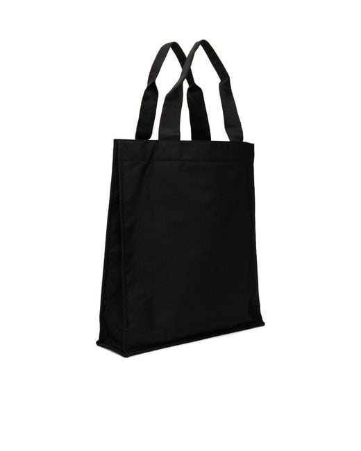 MSGM Black Large Logo-Print Tote Bag for men