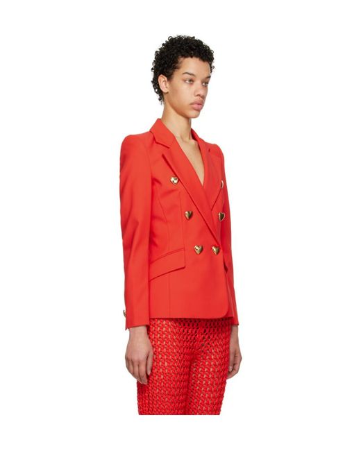Moschino Red Logo Blazer