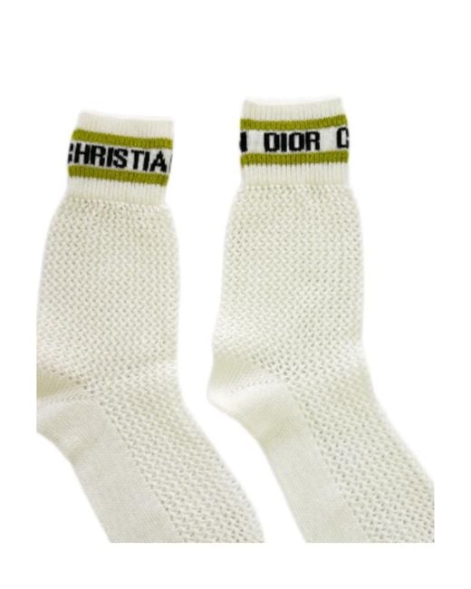 Dior White Logo Sports Socks
