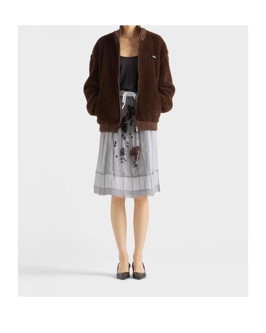 Prada Brown Zip-Up Bomber Jacket