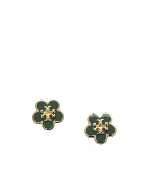 Tory Burch Metallic Kira Flower Stud Earrings