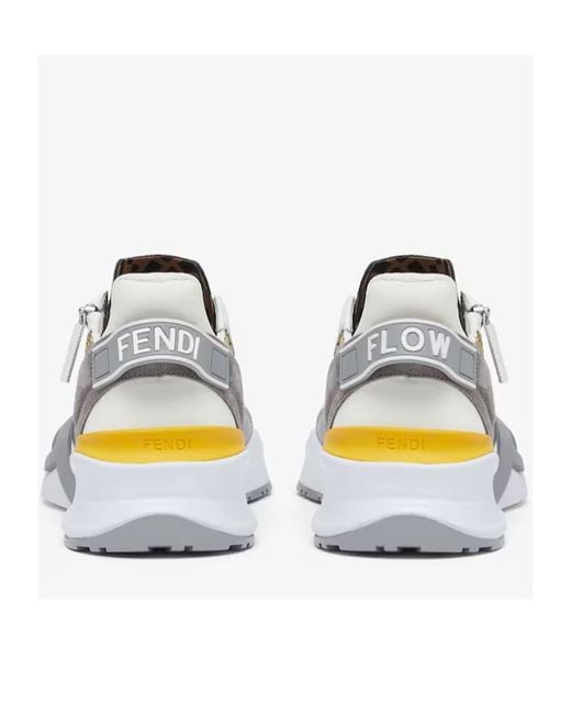 Fendi Multicolor Ff Mesh And Leather Running Shoes for men