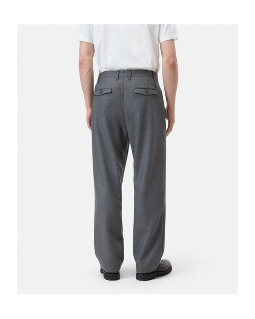 Closed Gray Relaxed Wool-Blend Pants for men