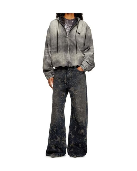 DIESEL Gray D-Offy-S Hooded Jacket for men