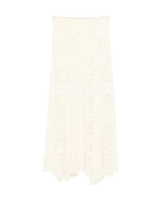 Rabanne White Rabanne Scalloped Lace Maxi Skirt