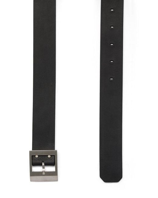 Rick Owens Black Square-Buckle Leather Belt for men