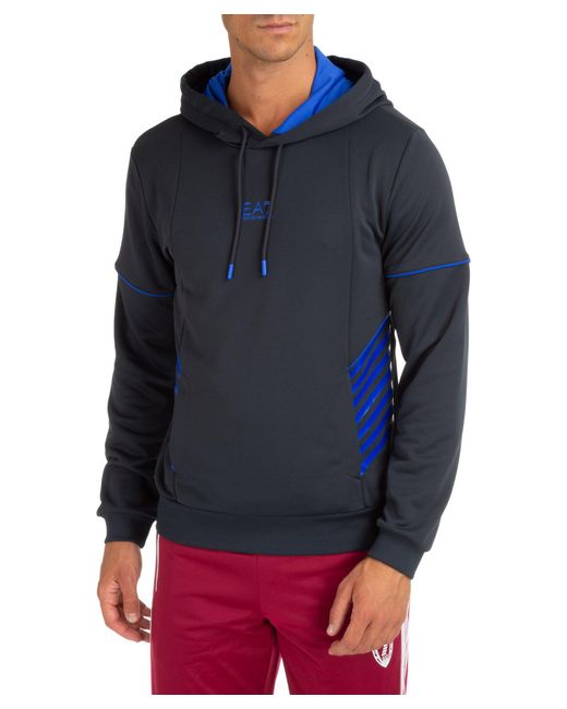 EA7 Blue Logo Pattern Sweater for men
