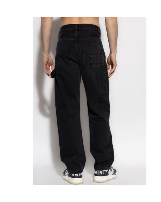 Amiri Black Debossed Ma Quad Carpenter Jeans for men