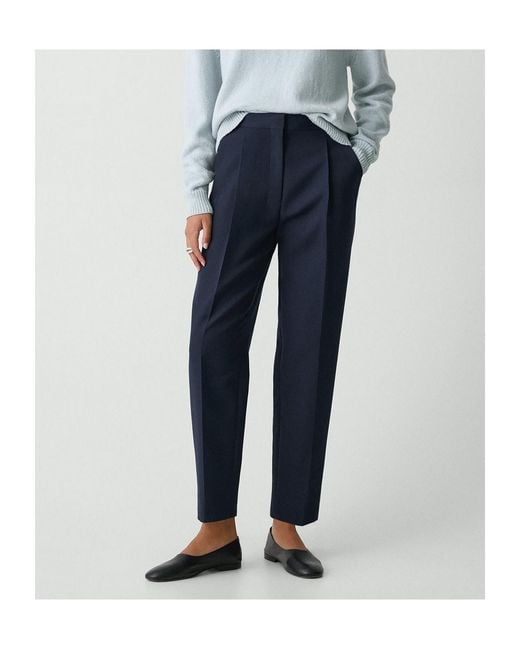 Theory Blue Tapered High-Rise Trousers
