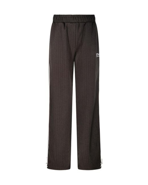 Golden Goose Deluxe Brand Gray Logo Printed Track Trousers