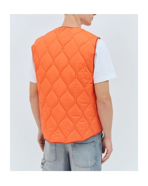 Awake Couture Orange Quilted Vest for men