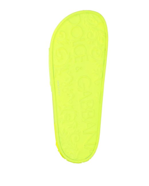 Dolce & Gabbana Yellow Minimalist Slide Sandals