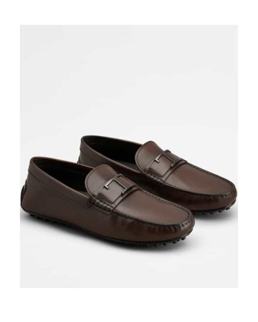 Tod's Brown City Almond-Toe Loafers for men