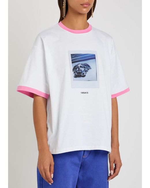 Versace White Printed Cotton T-Shirt