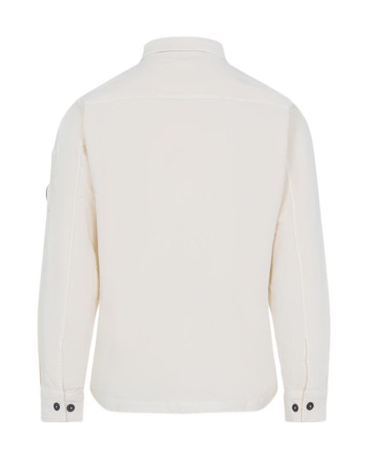 C P Company White Pocket-Lens Shirt for men