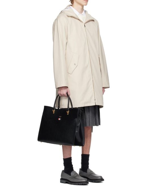 Thom Browne Natural Hooded Cotton Parka for men