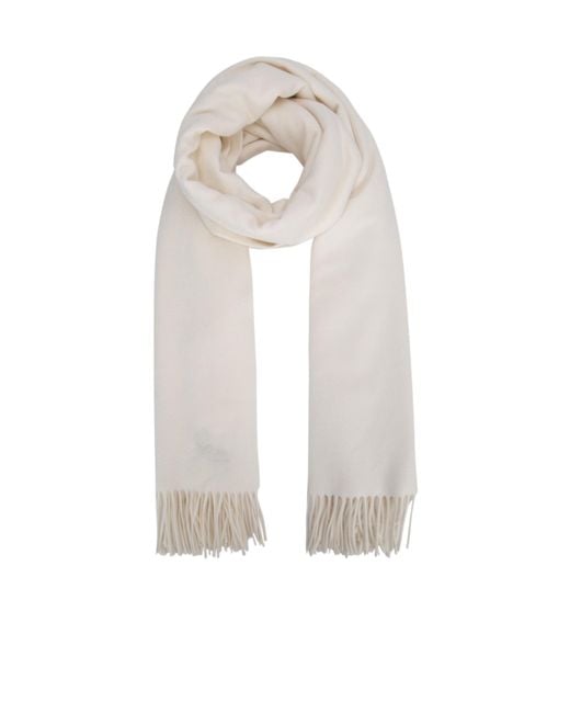 Loro Piana White Fringed Scarf for men
