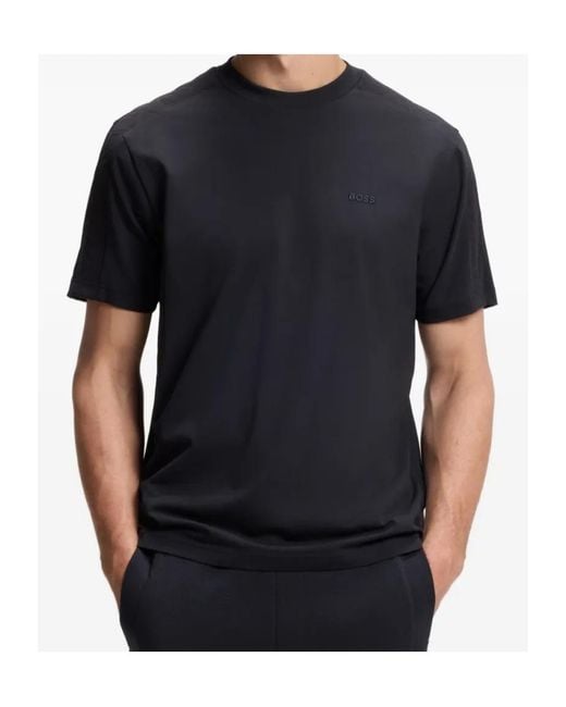 Boss Black Jacquard-Tape T-Shirt for men