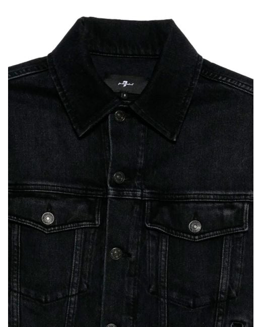 7 For All Mankind Black Twisted Crystal Jacket