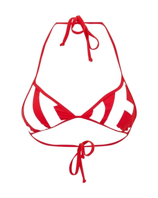 DIESEL Red Triangle Cup Adjustable Tie Bikini