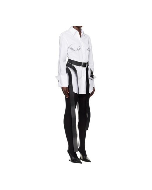 Jean Paul Gaultier White Button-Down Long-Sleeved Shirt