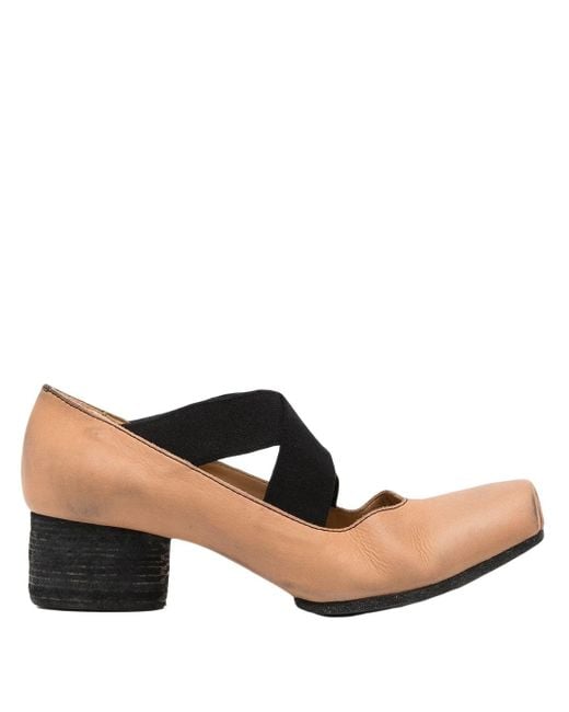 Uma Wang Brown Contrasting Toe-Cap Pumps