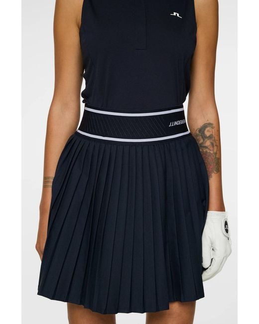 J.Lindeberg Blue Pleated Midi Skirt