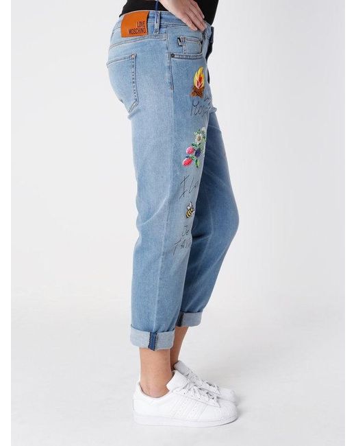 Moschino Blue Printed Jeans