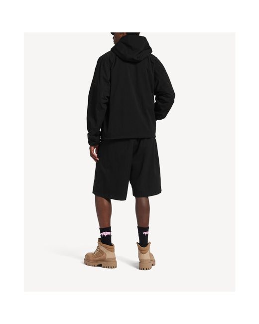 Balenciaga Black Logo Hooded Jacket for men