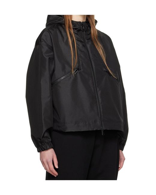 Moncler Black Marmace Zip-Up Hooded Jacket