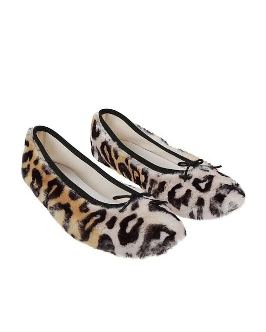 Repetto Brown Animal Print Ballet Flats