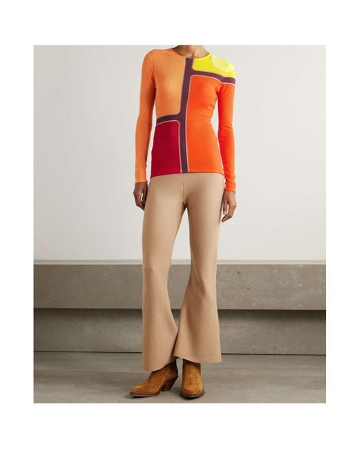 Gabriela Hearst Red Atreus Paneled Color-Block Wool-Blend Sweater