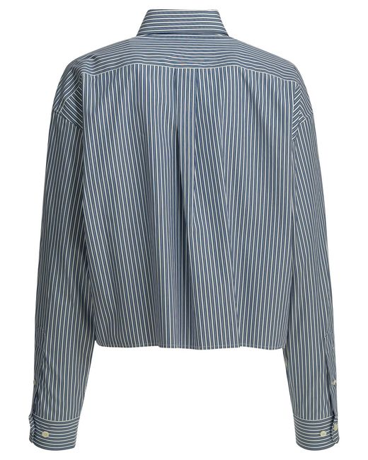 Miu Miu Blue Micro Pinstripe Poplin Shirt