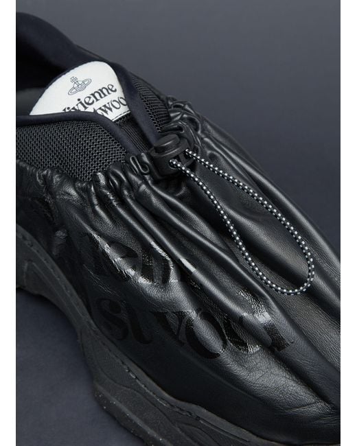 Vivienne Westwood Black Logo-Printed Drawstring Layered Sneakers for men