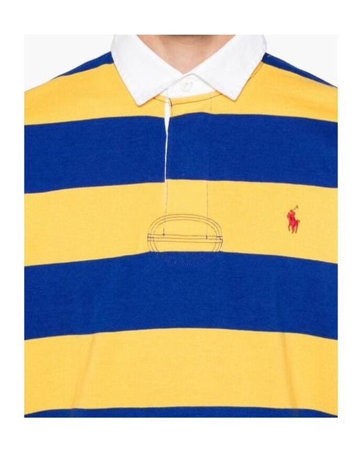 Polo Ralph Lauren Orange Pony Embroidered Striped Polo Shirt for men
