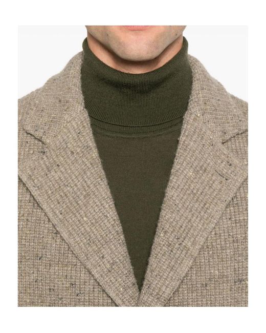 Eleventy Gray Single-Breasted Coat for men