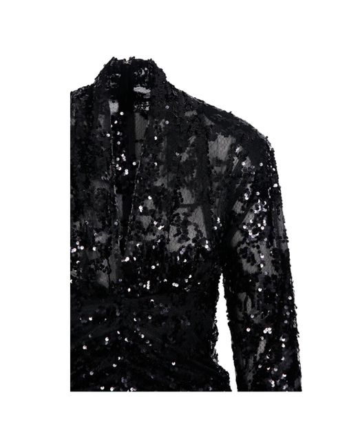 Victoria Beckham Black Long-Sleeved Mini Dress