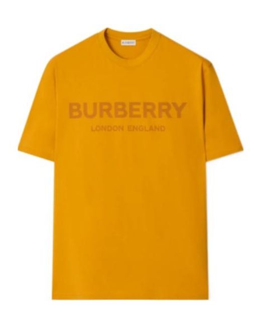 Burberry Yellow Logo Cotton T-Shirt for men
