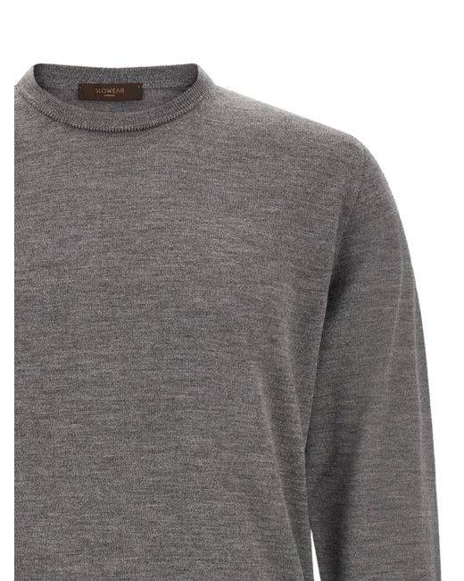 Zanone Gray Crew-Neck Sweater for men