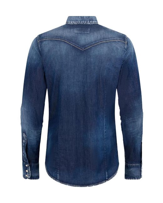 DSquared² Blue Western Denim Shirt for men