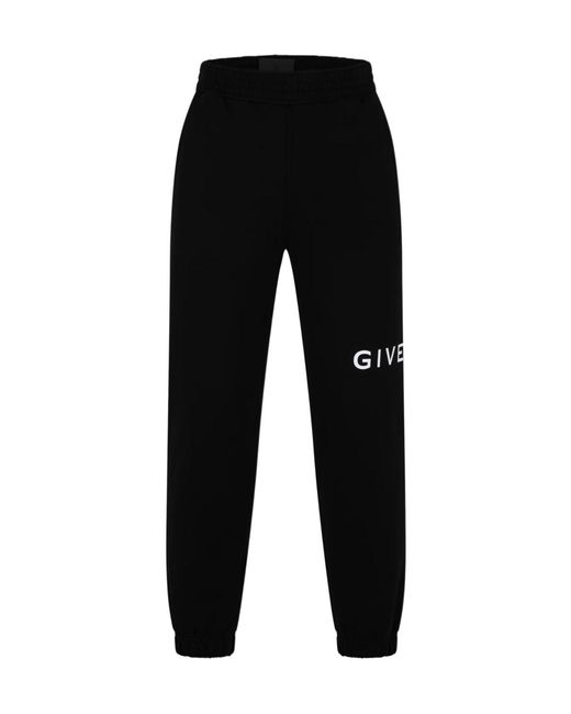 Givenchy Black Giv Closed Hem Fleece Slim Fit Joggers for men