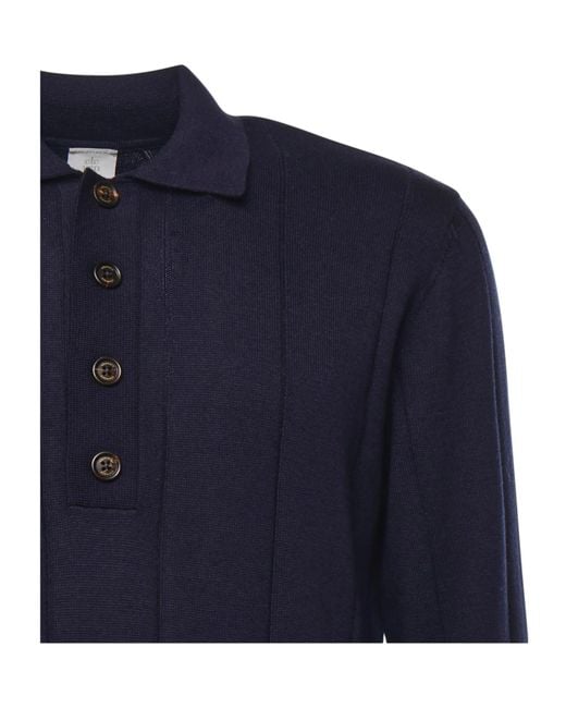 Eleventy Blue Buttoned Knitwear for men