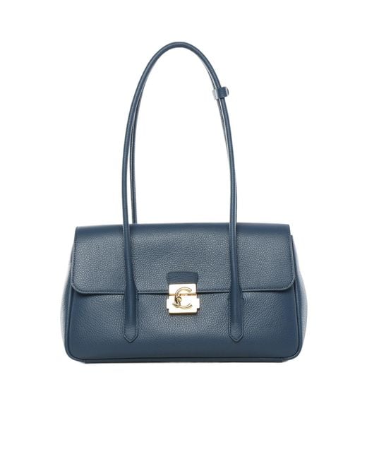 Coccinelle Blue Leather Shoulder Bag