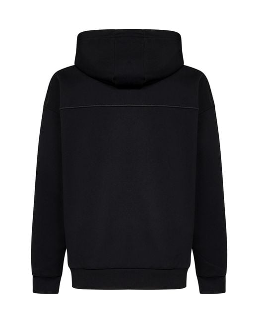 Zegna Blue Logo Embroidered Hoodie for men